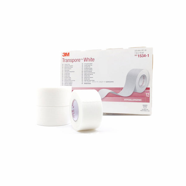 3M Transpore white papírová cívková náplast balení